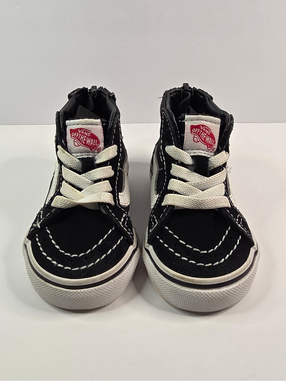 VANS Sk8-Hi Toddler Sneaker Suede Lace Up High Top Black White US 3